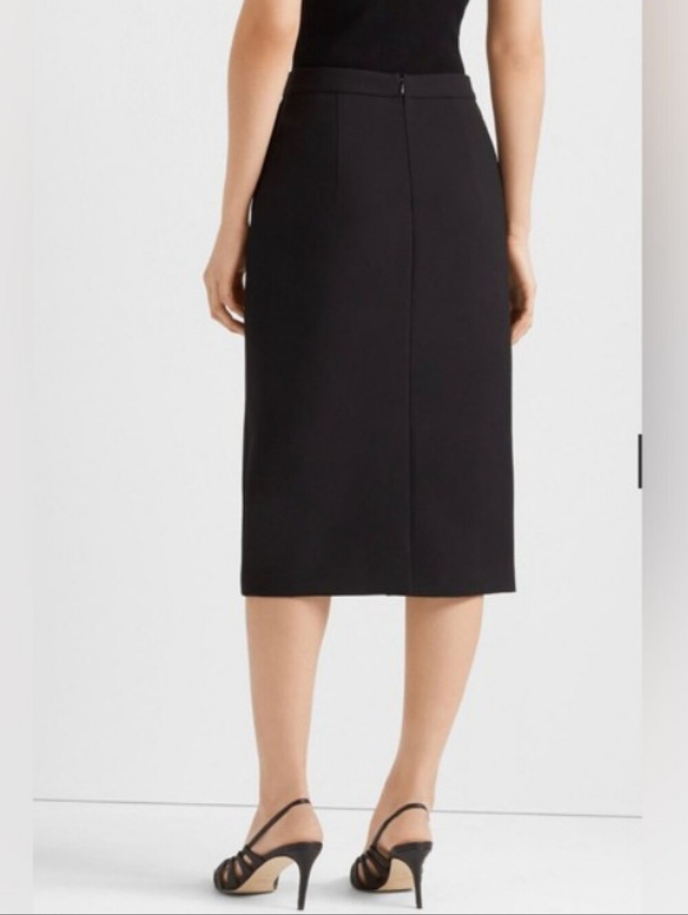 Club Monaco Black Button-Front Midi Skirt - Picture 2 of 12